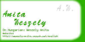 anita weszely business card